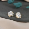 Oro corazón taladros grandes mujeres pequeñas flores adornos luz extravagancia dulce temperamento pendientes fecha pendientes Specification image